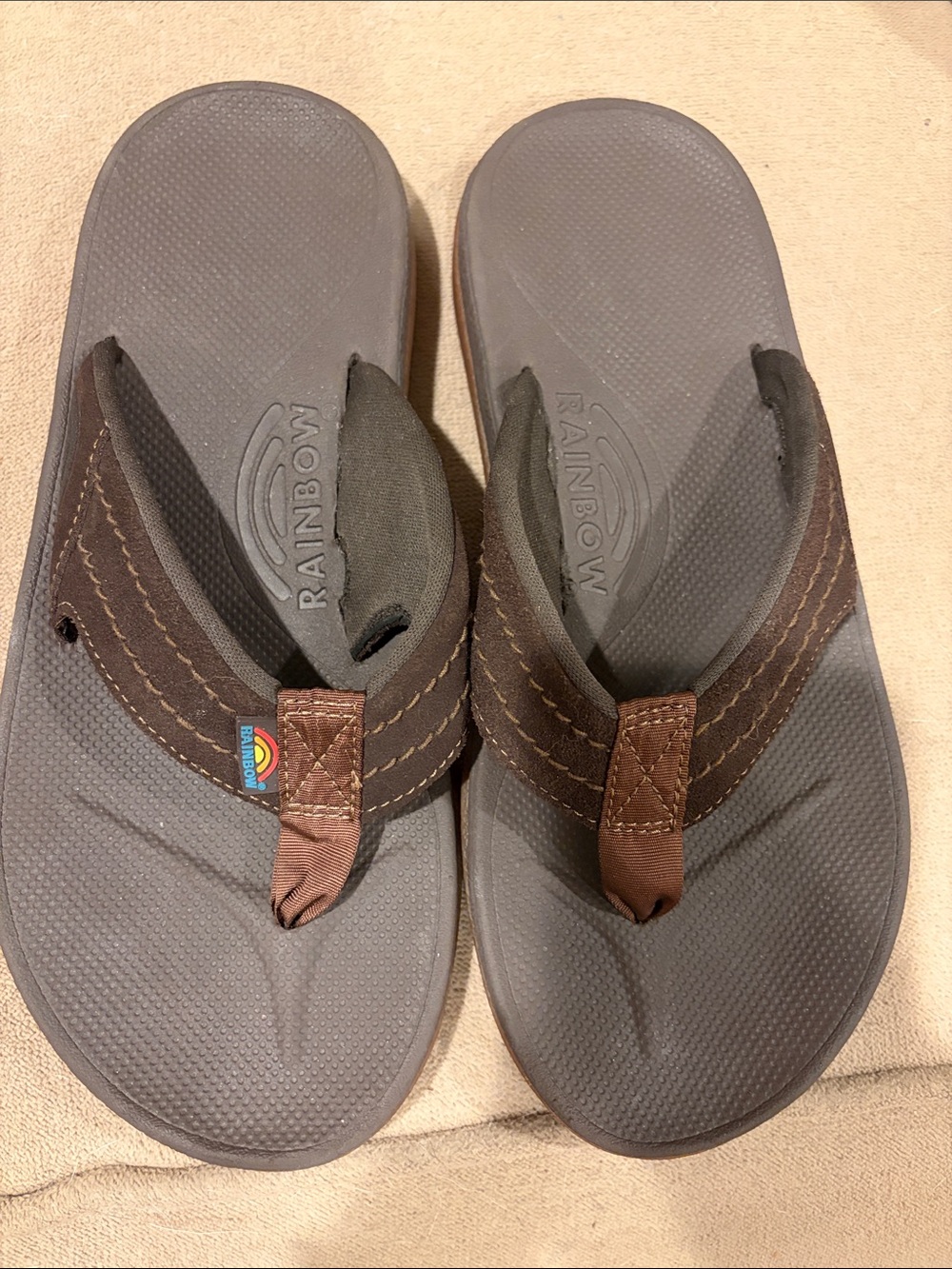 Rainbow Brown  Men's Casual Flip Flops size 8M